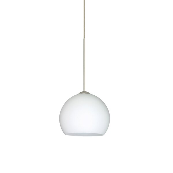 Besa Lighting Palla 5 Cord Pendant, Opal Matte, Satin Nickel Finish, 1x5W LED 1XT-565807-LED-SN - main